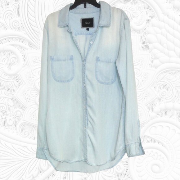Rails Medium Light Blue Chambray Jean Blouse - Picture 1 of 2